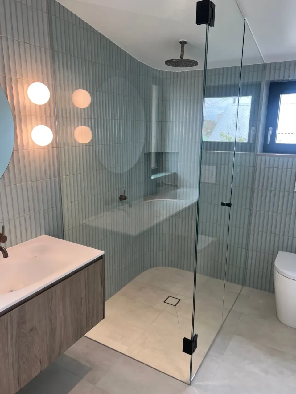 bathroom shower caulking